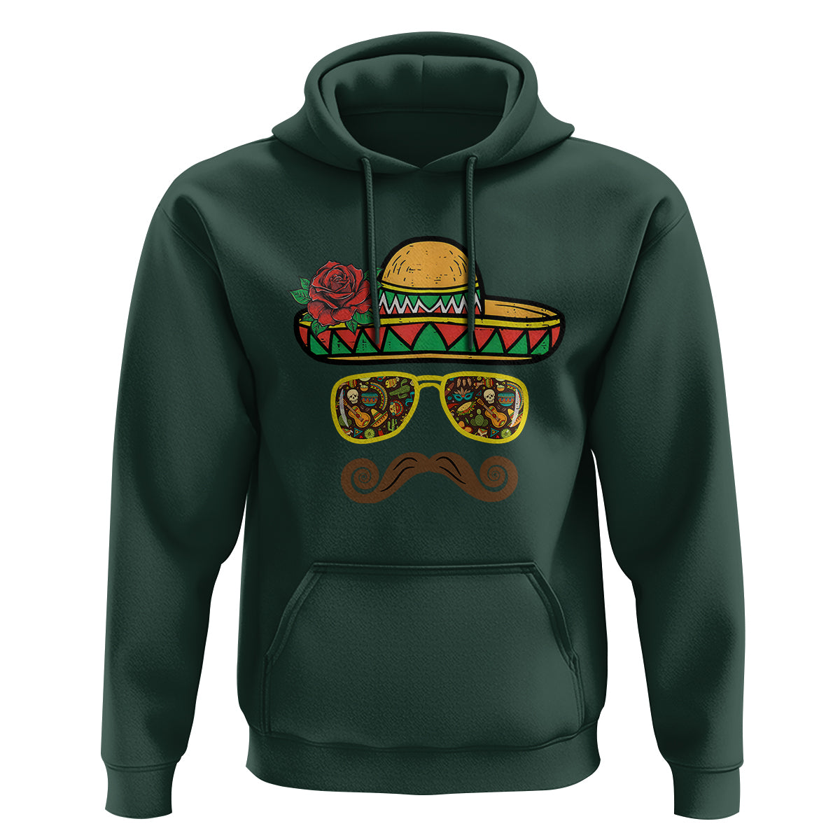 Cinco De Mayo Hoodie Funny Sombrero Face Fiesta Party Mexico Costume - Wonder Print Shop