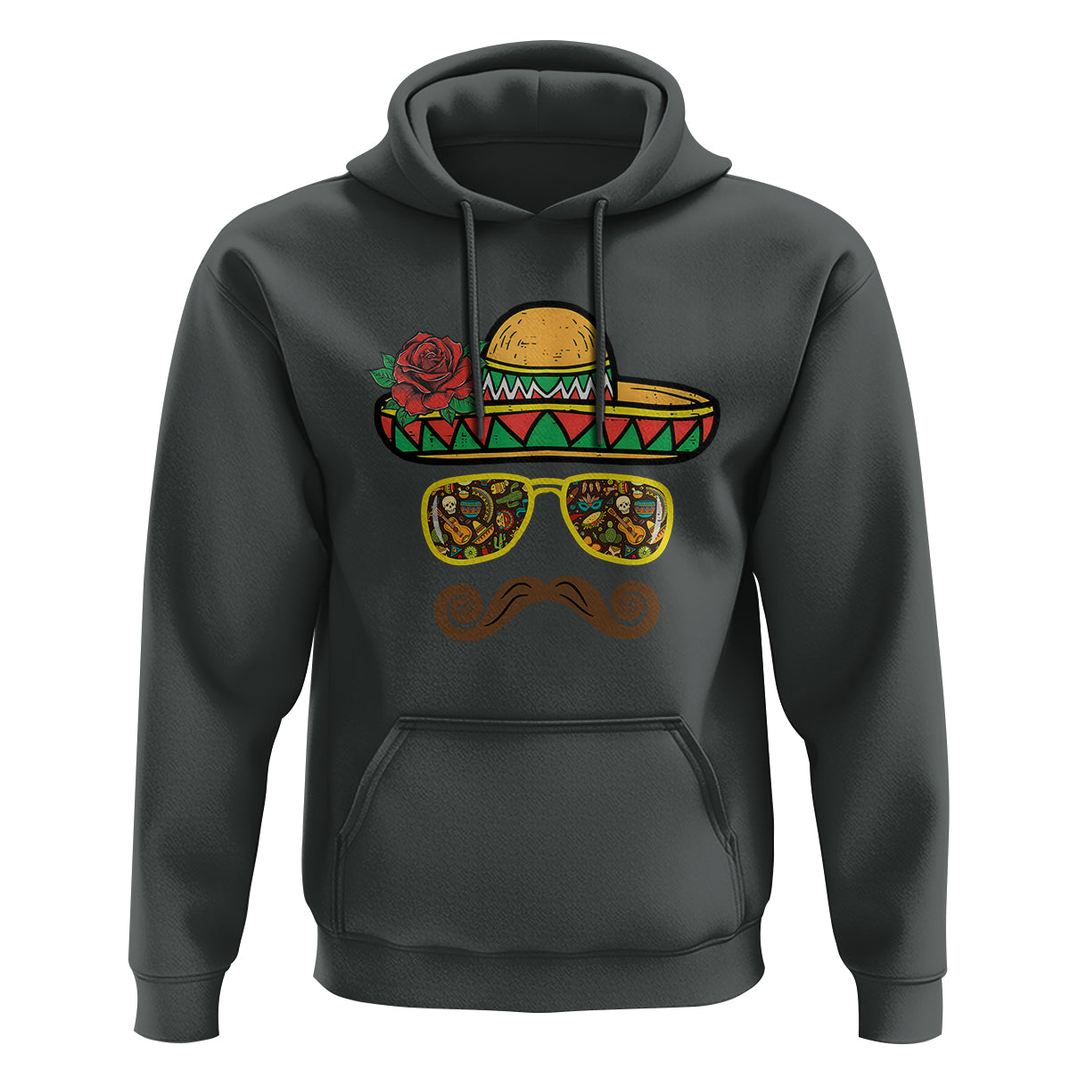 Cinco De Mayo Hoodie Funny Sombrero Face Fiesta Party Mexico Costume - Wonder Print Shop
