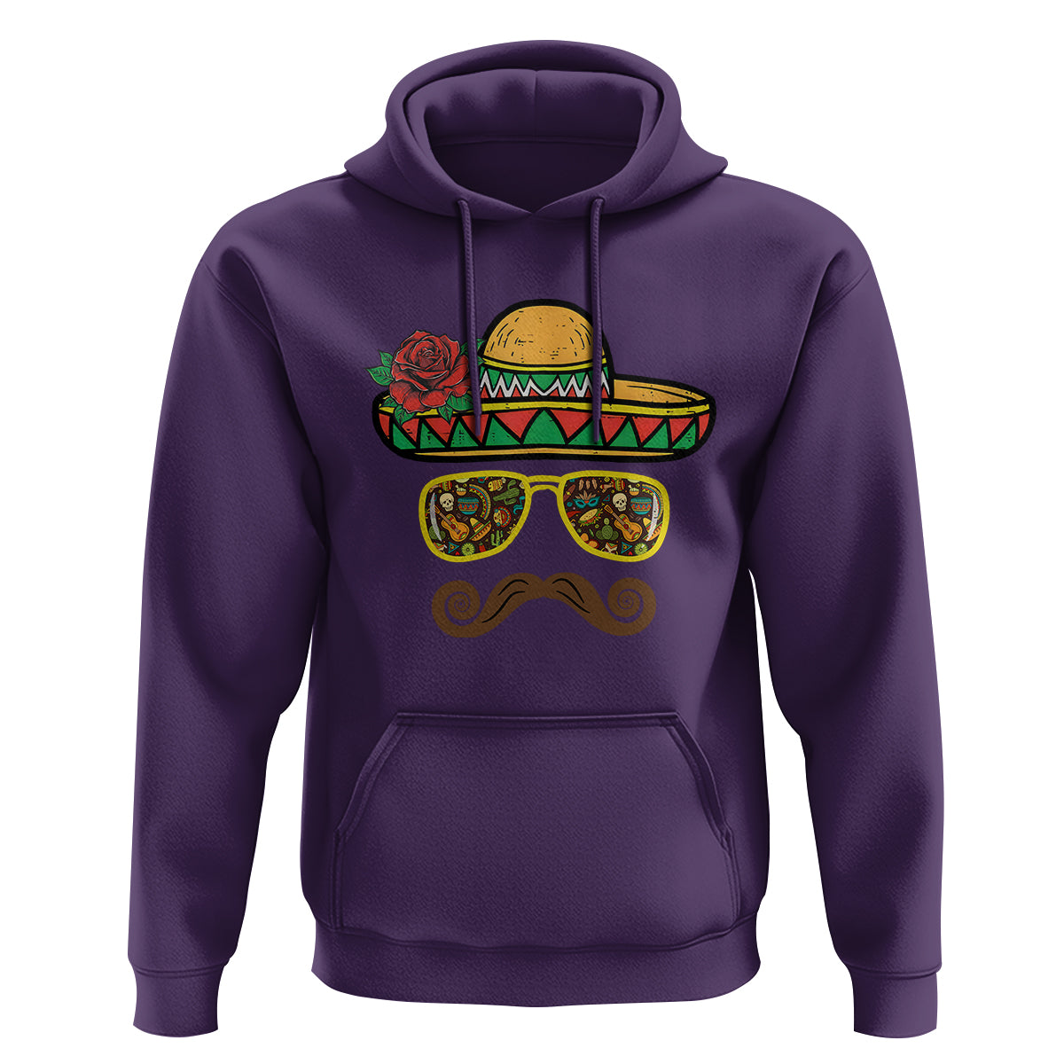 Cinco De Mayo Hoodie Funny Sombrero Face Fiesta Party Mexico Costume - Wonder Print Shop