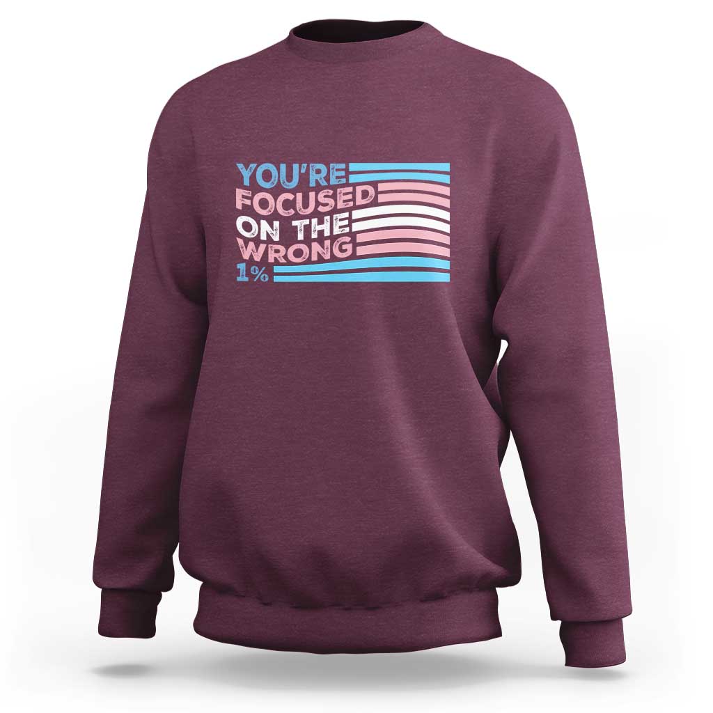 Funny You're Focused On The Wrong 1% Sweatshirt Bi Transgender LGBT