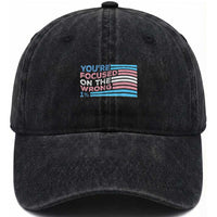 Funny You're Focused On The Wrong 1% Washed Cotton Baseball Cap Bi Transgender LGBT