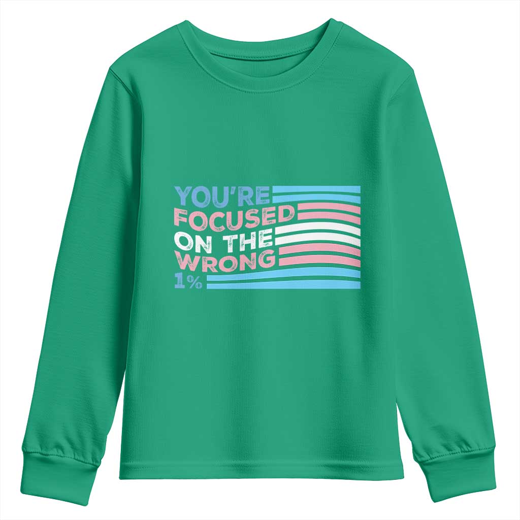 Funny You're Focused On The Wrong 1% Youth Sweatshirt Bi Transgender LGBT