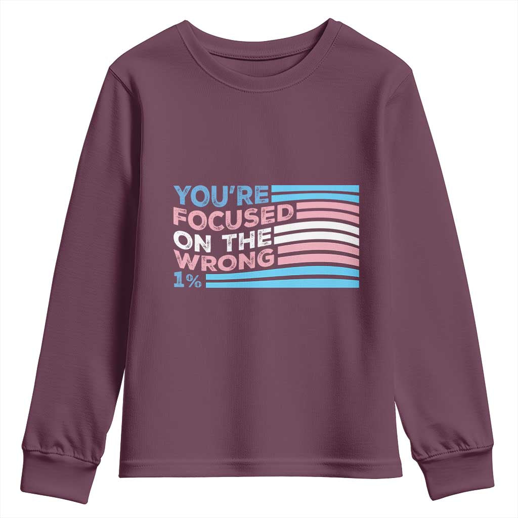 Funny You're Focused On The Wrong 1% Youth Sweatshirt Bi Transgender LGBT