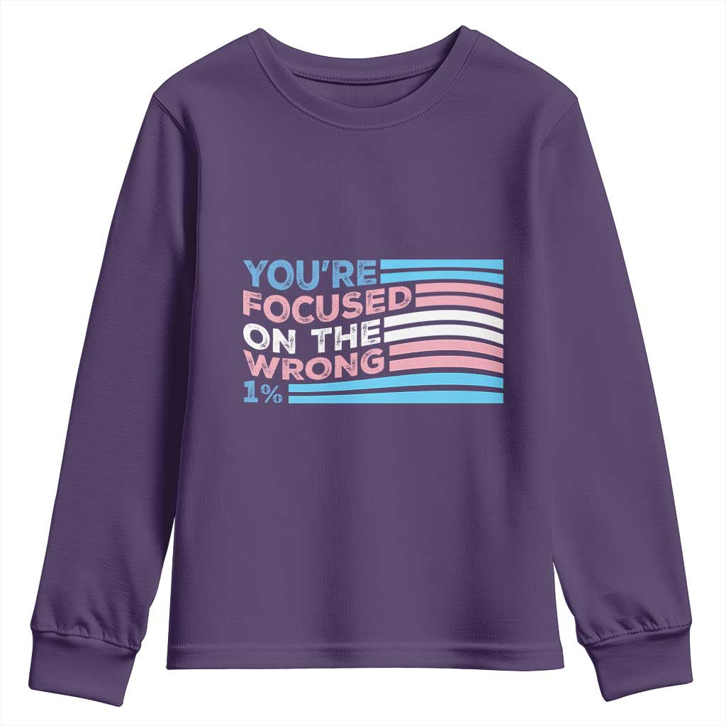 Funny You're Focused On The Wrong 1% Youth Sweatshirt Bi Transgender LGBT