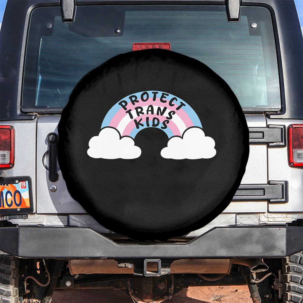 Funny Protect Trans Kids Spare Tire Cover LGBT Pride Rainbow