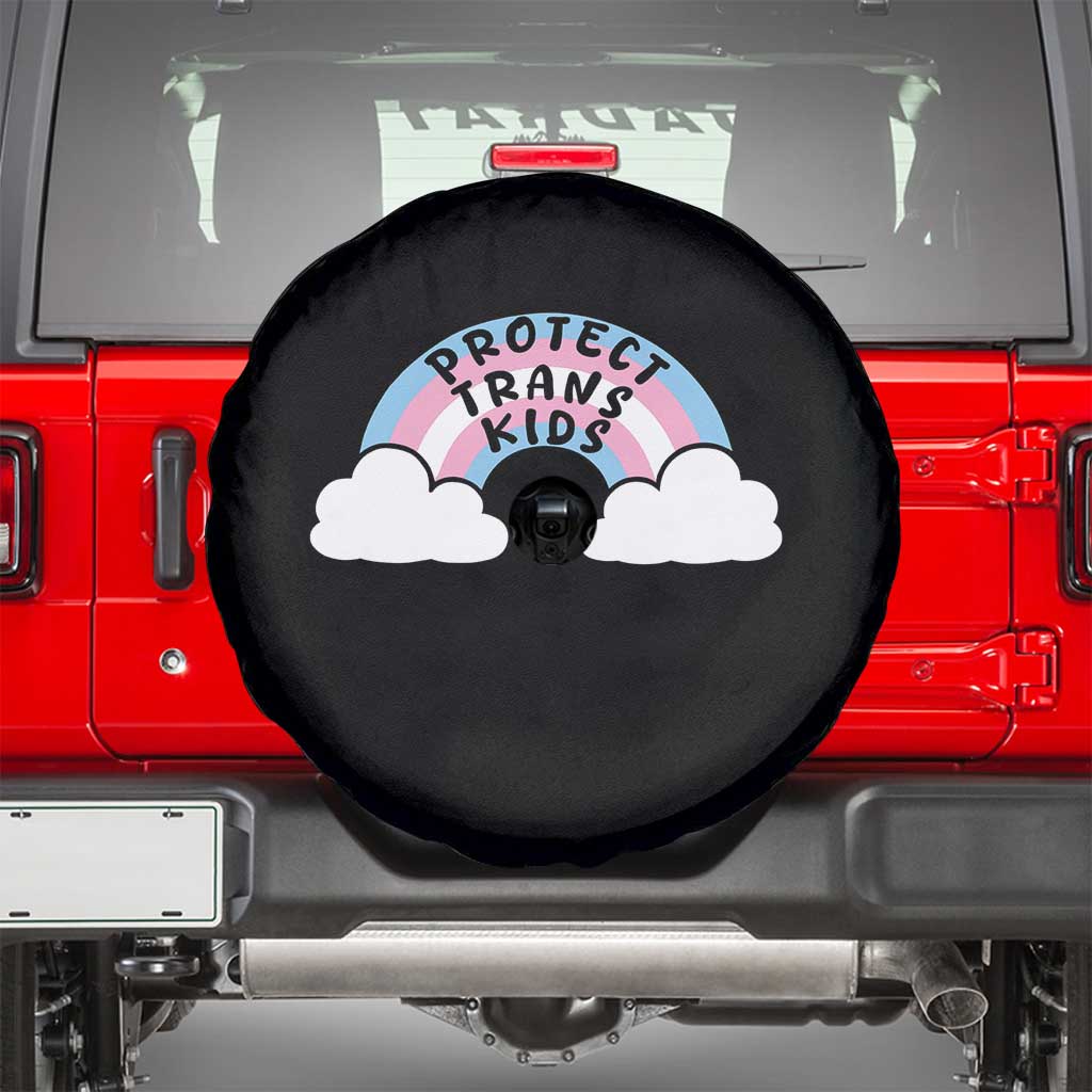 Funny Protect Trans Kids Spare Tire Cover LGBT Pride Rainbow