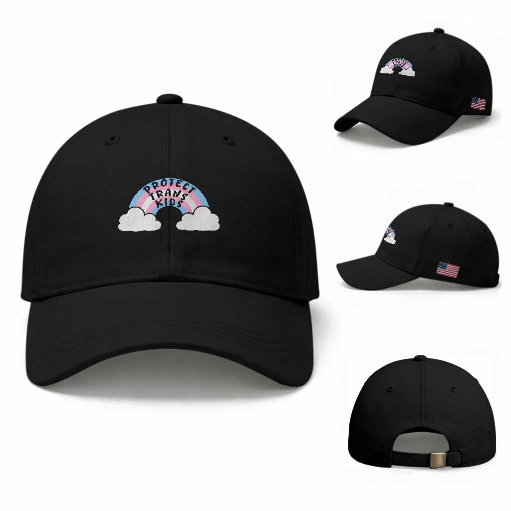 Funny Protect Trans Kids Baseball Cap LGBT Pride Rainbow