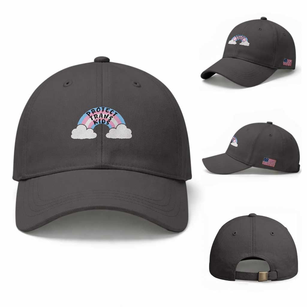 Funny Protect Trans Kids Baseball Cap LGBT Pride Rainbow