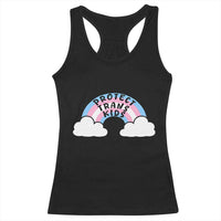 Funny Protect Trans Kids Racerback Tank Top LGBT Pride Rainbow