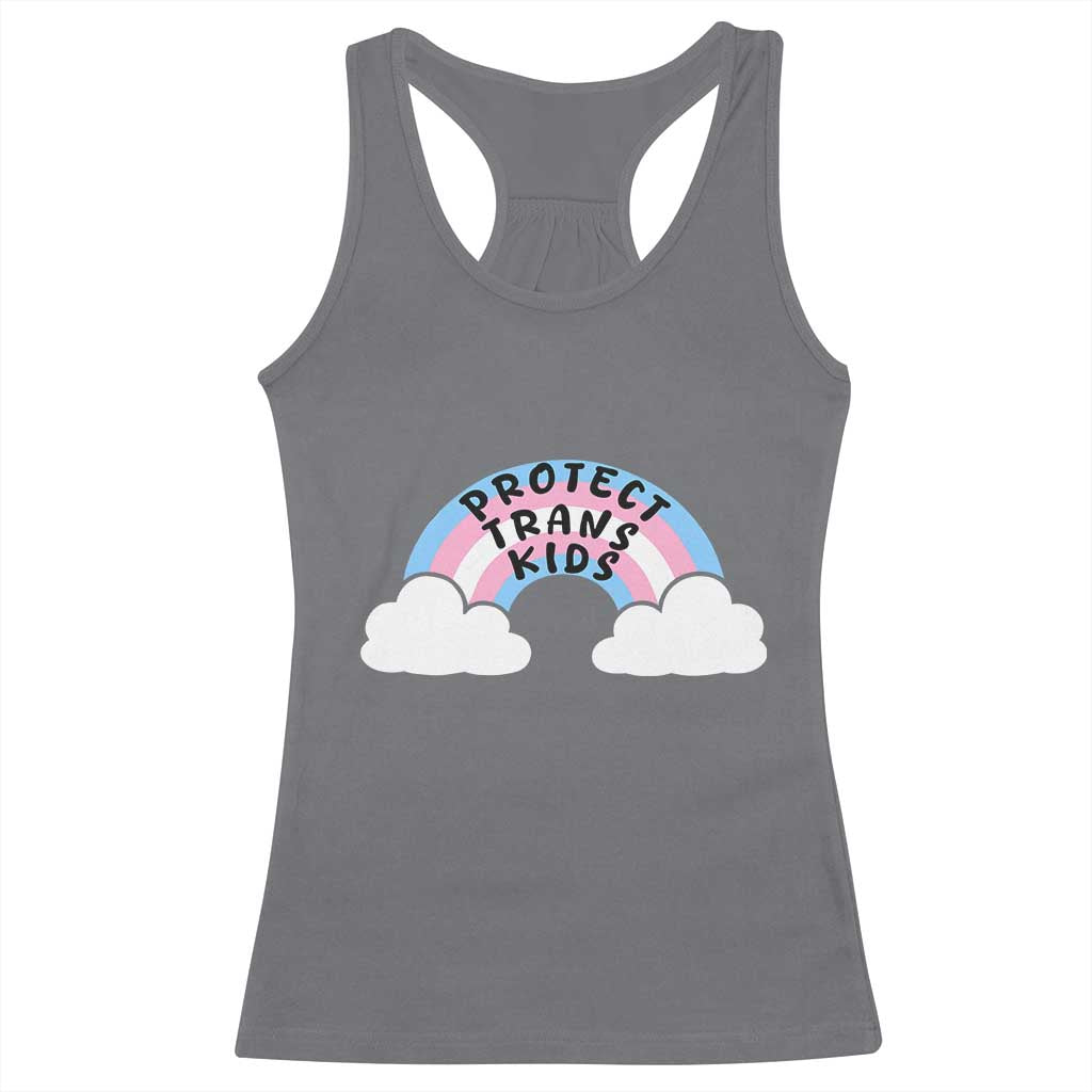 Funny Protect Trans Kids Racerback Tank Top LGBT Pride Rainbow