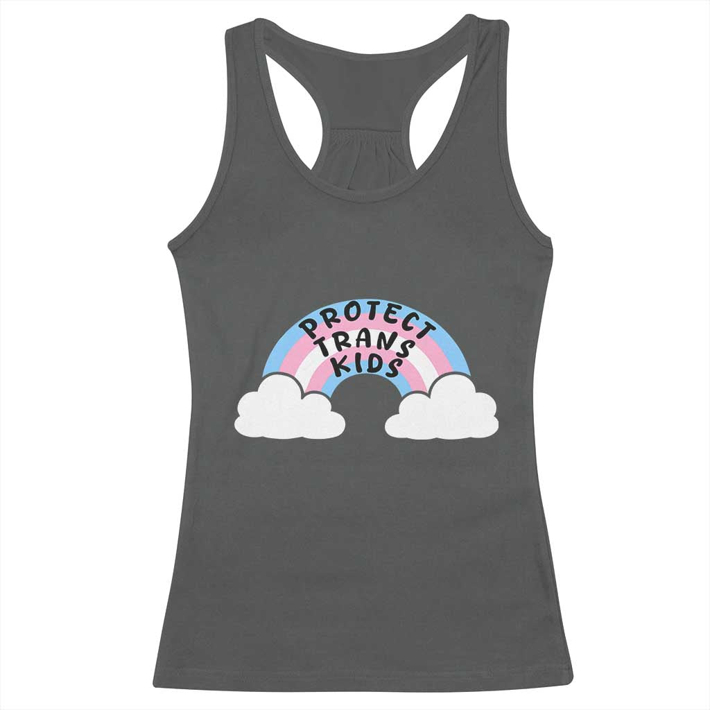 Funny Protect Trans Kids Racerback Tank Top LGBT Pride Rainbow