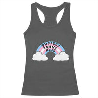 Funny Protect Trans Kids Racerback Tank Top LGBT Pride Rainbow