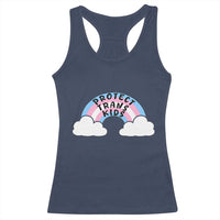Funny Protect Trans Kids Racerback Tank Top LGBT Pride Rainbow