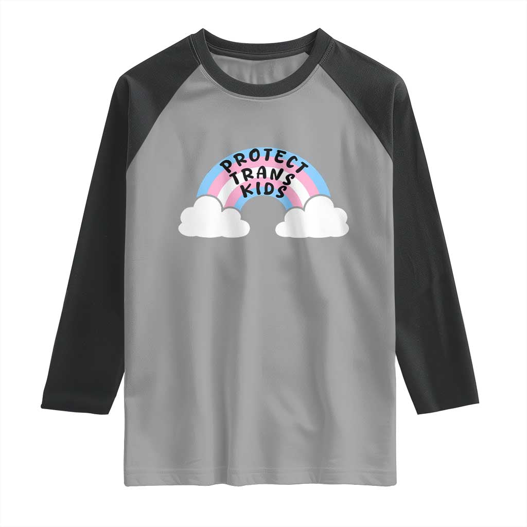 Funny Protect Trans Kids Raglan Shirt LGBT Pride Rainbow