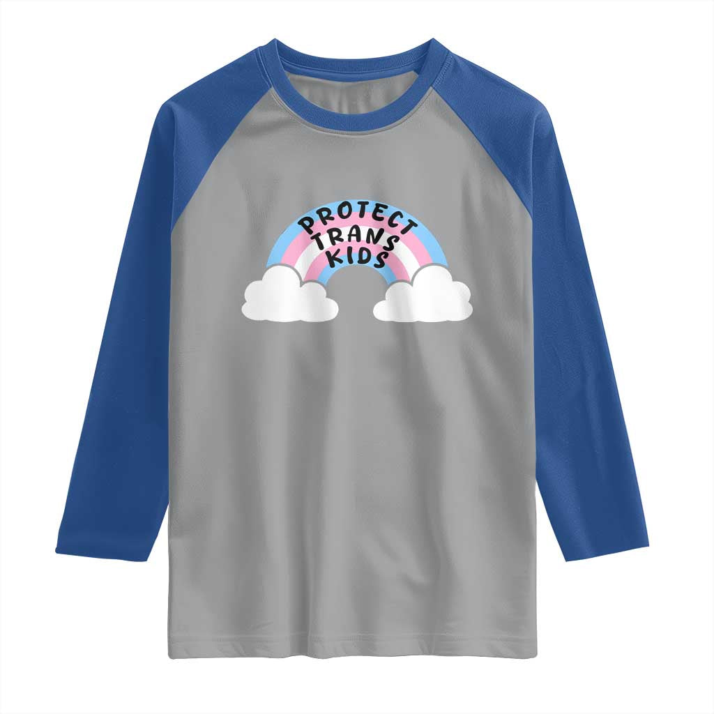 Funny Protect Trans Kids Raglan Shirt LGBT Pride Rainbow