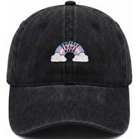 Funny Protect Trans Kids Washed Cotton Baseball Cap LGBT Pride Rainbow