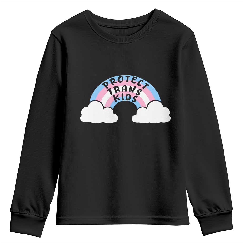 Funny Protect Trans Kids Youth Sweatshirt LGBT Pride Rainbow