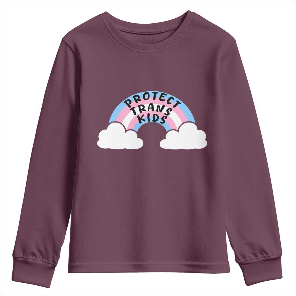 Funny Protect Trans Kids Youth Sweatshirt LGBT Pride Rainbow