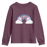 Funny Protect Trans Kids Youth Sweatshirt LGBT Pride Rainbow