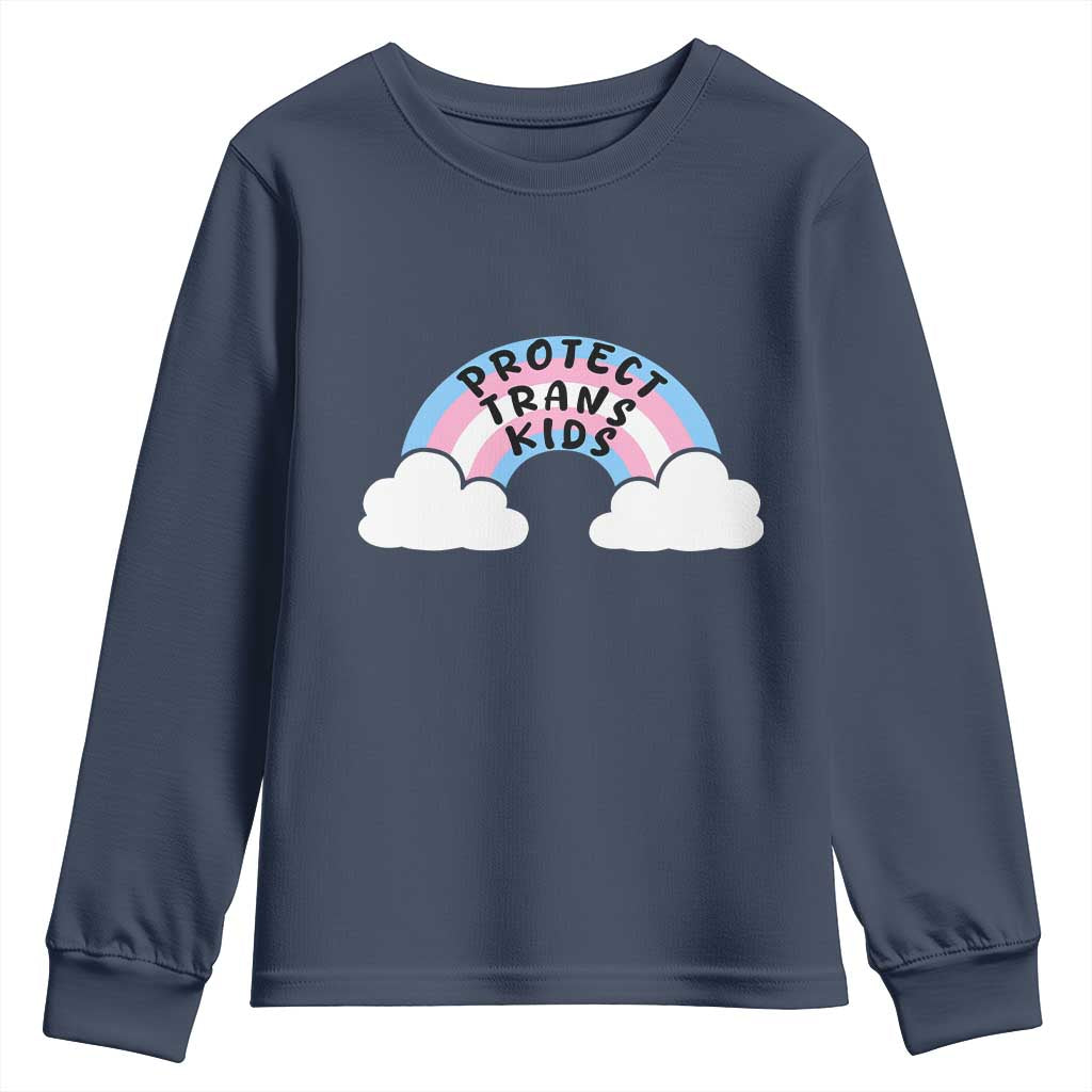 Funny Protect Trans Kids Youth Sweatshirt LGBT Pride Rainbow
