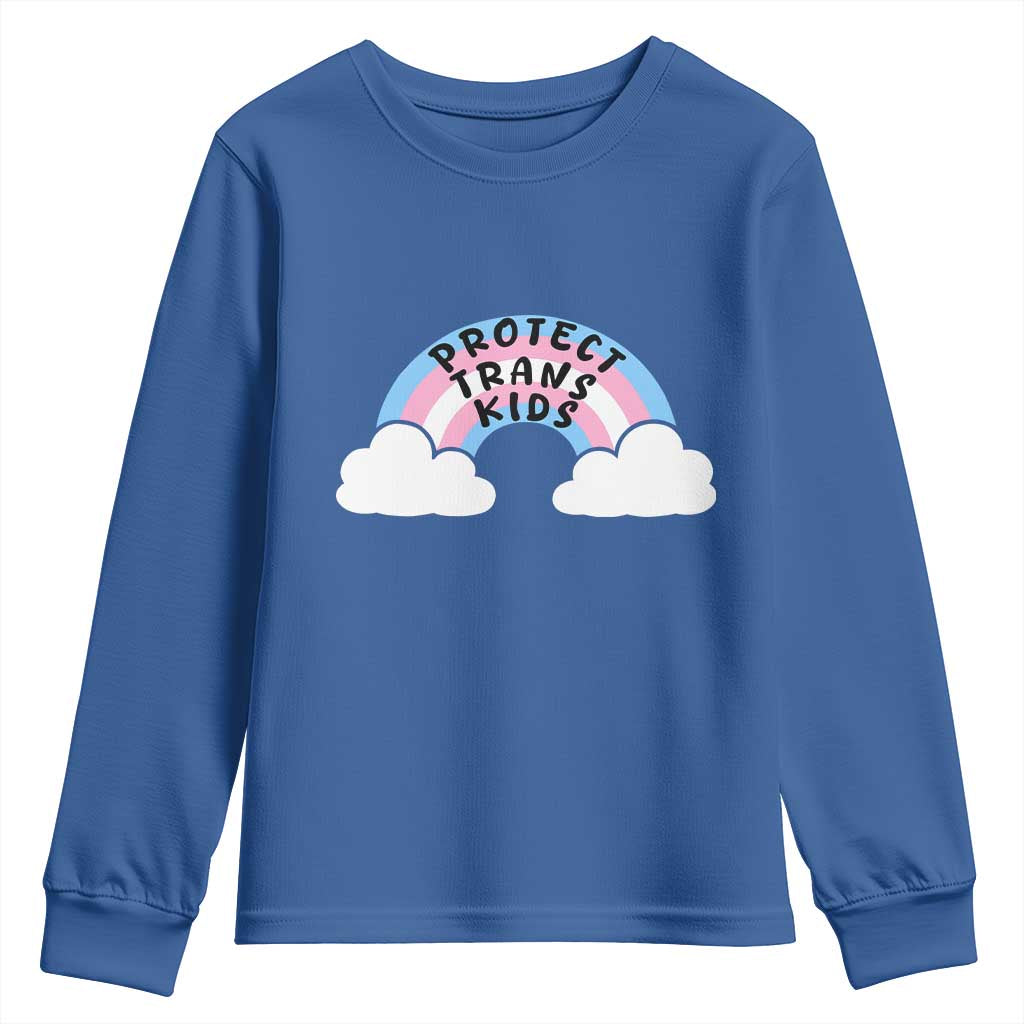 Funny Protect Trans Kids Youth Sweatshirt LGBT Pride Rainbow