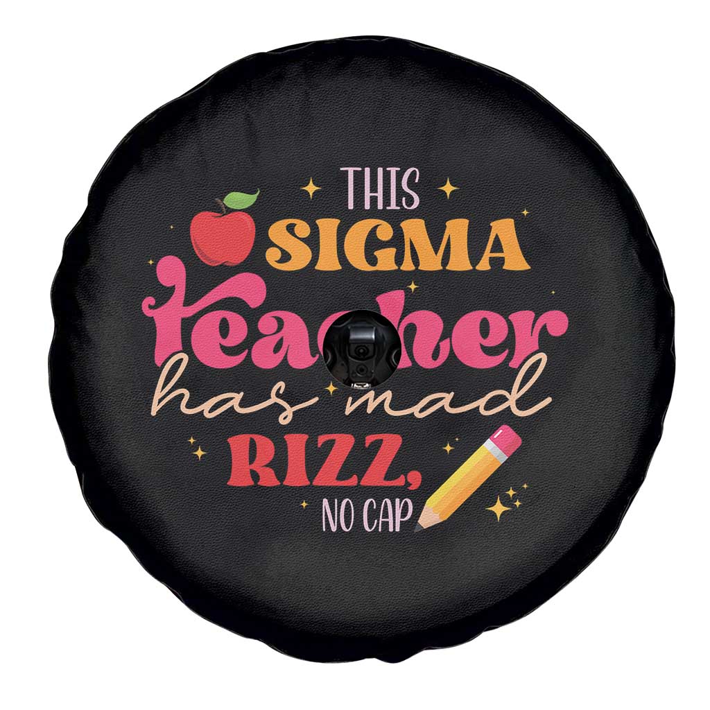 Funny Rizz Teacher Spare Tire Cover This Sigma Teacher Has Mad Rizz No Cap
