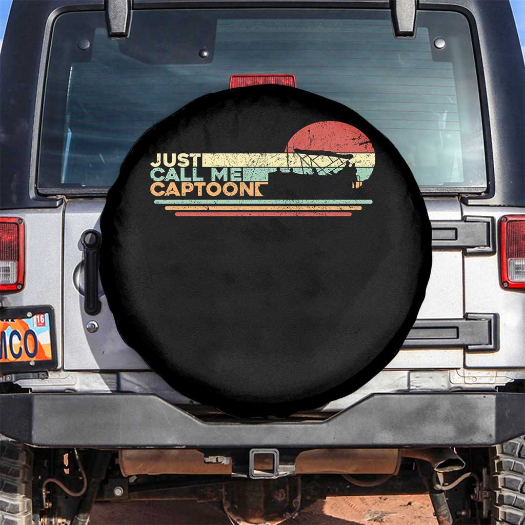Funny Just Call Me Captoon Spare Tire Cover Pontoon Boat Captain