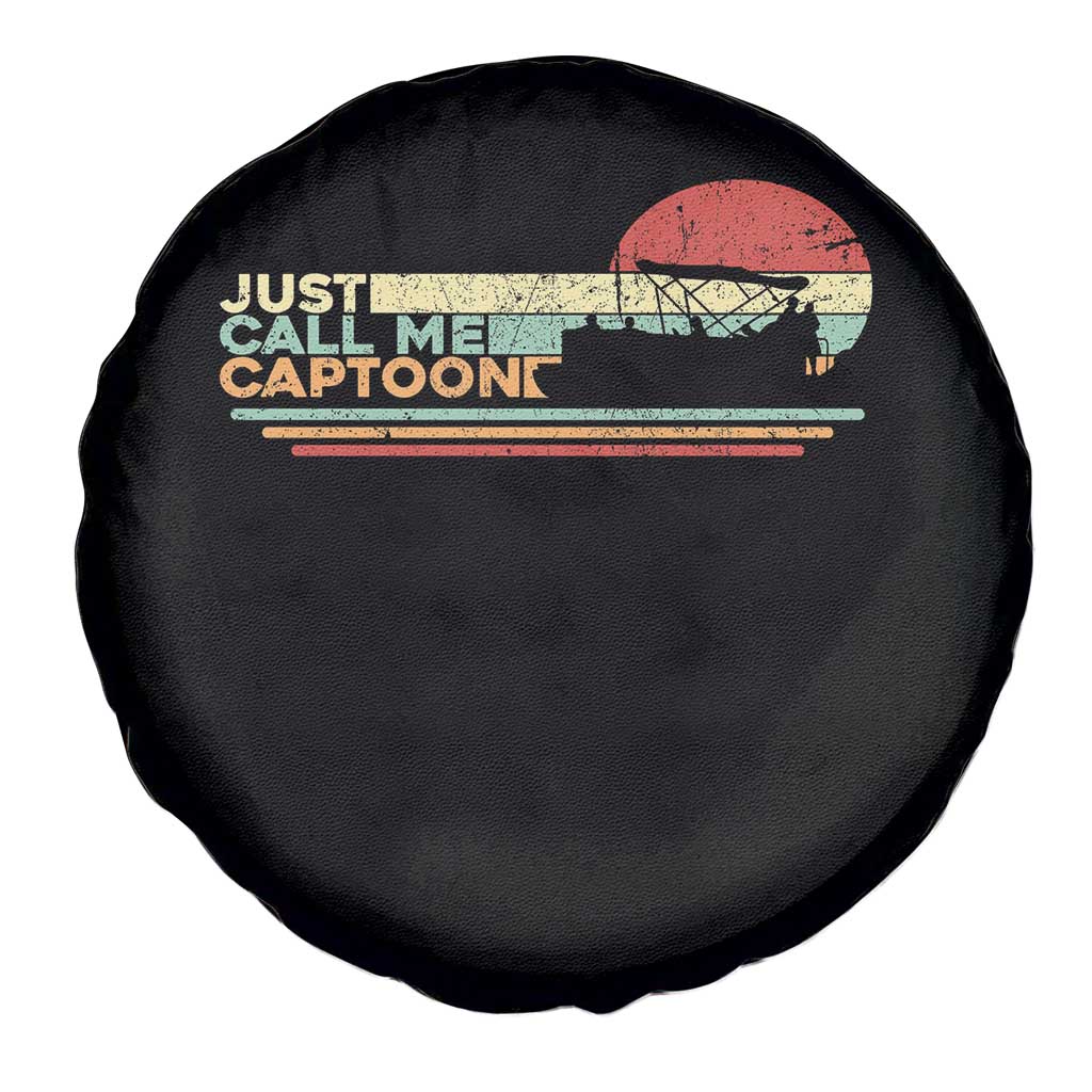 Funny Just Call Me Captoon Spare Tire Cover Pontoon Boat Captain