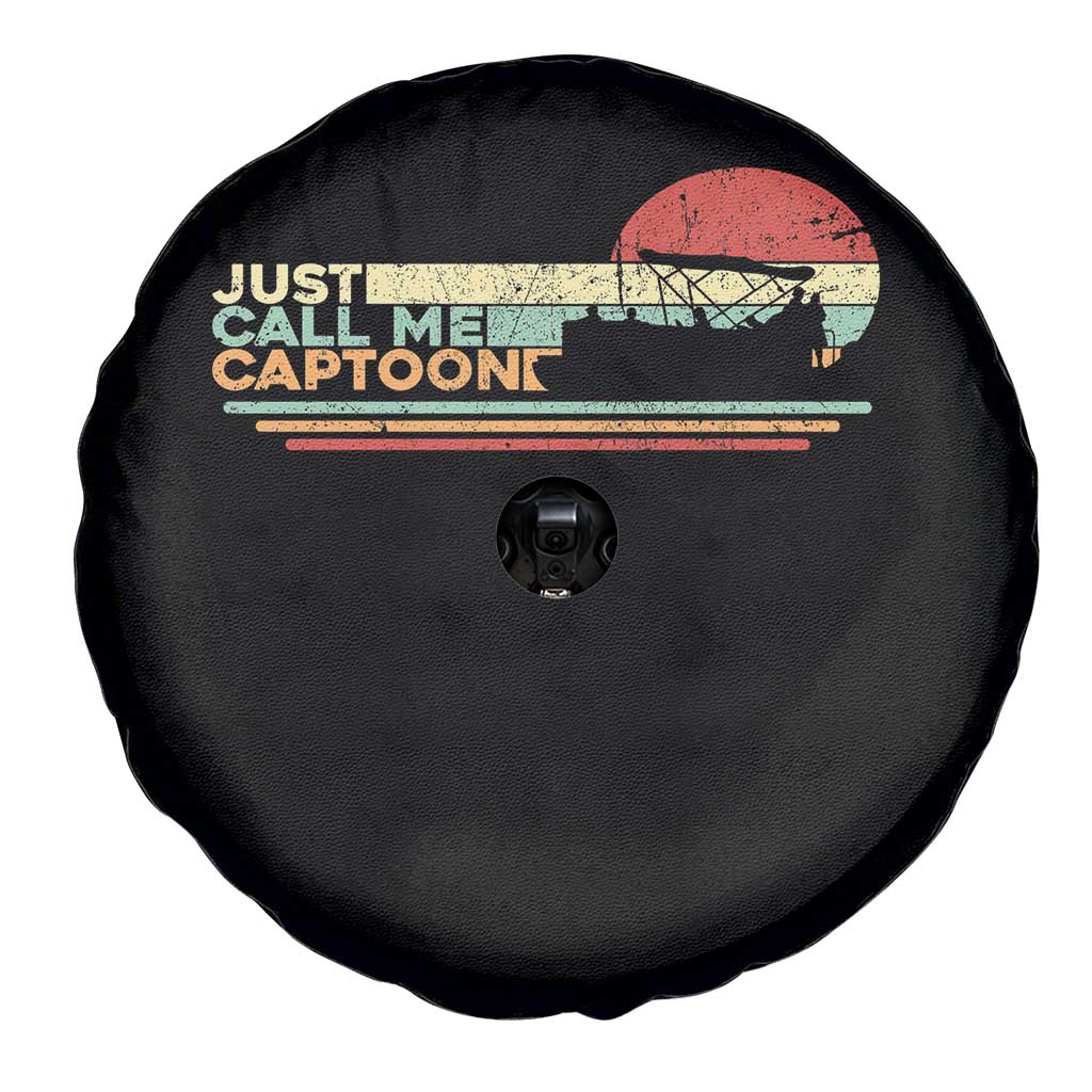 Funny Just Call Me Captoon Spare Tire Cover Pontoon Boat Captain