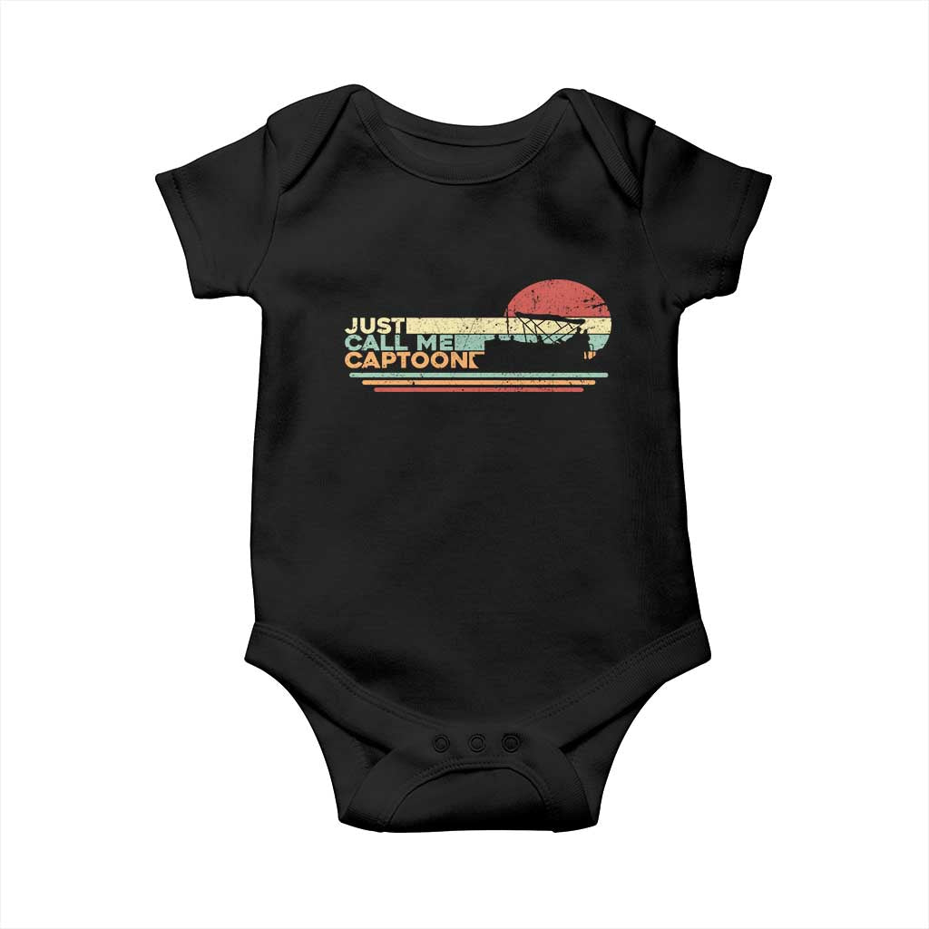 Funny Just Call Me Captoon Baby Onesie Pontoon Boat Captain