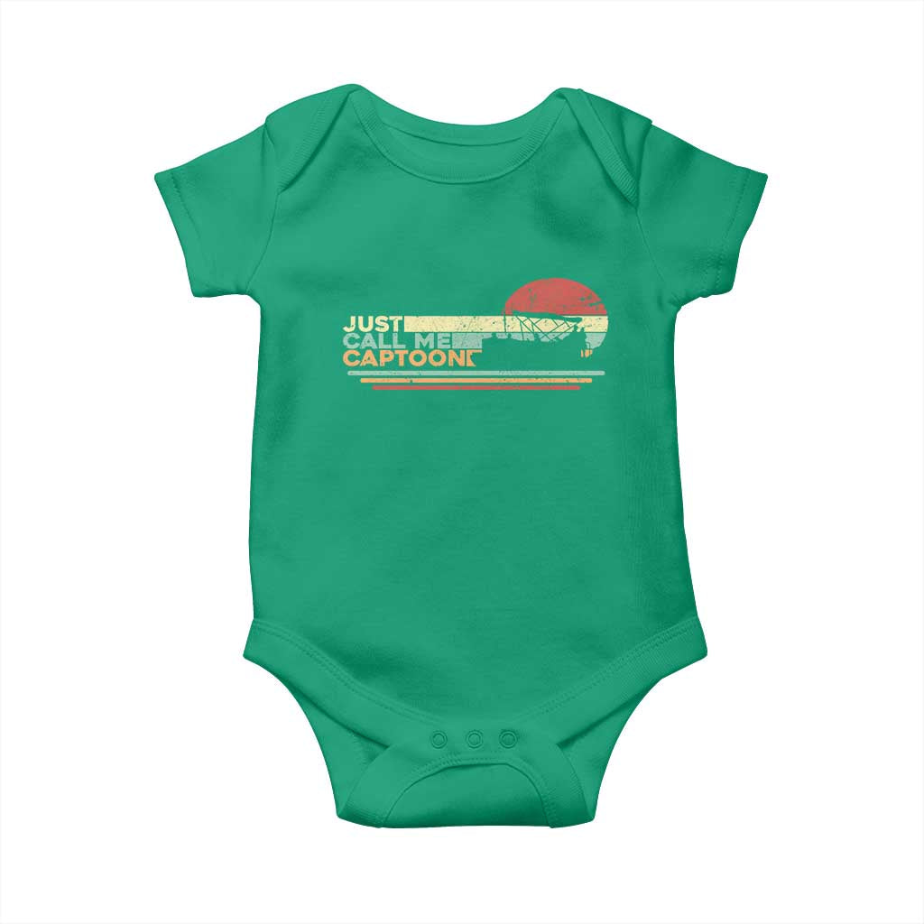 Funny Just Call Me Captoon Baby Onesie Pontoon Boat Captain