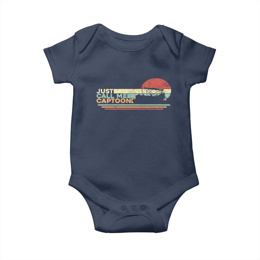 Funny Just Call Me Captoon Baby Onesie Pontoon Boat Captain