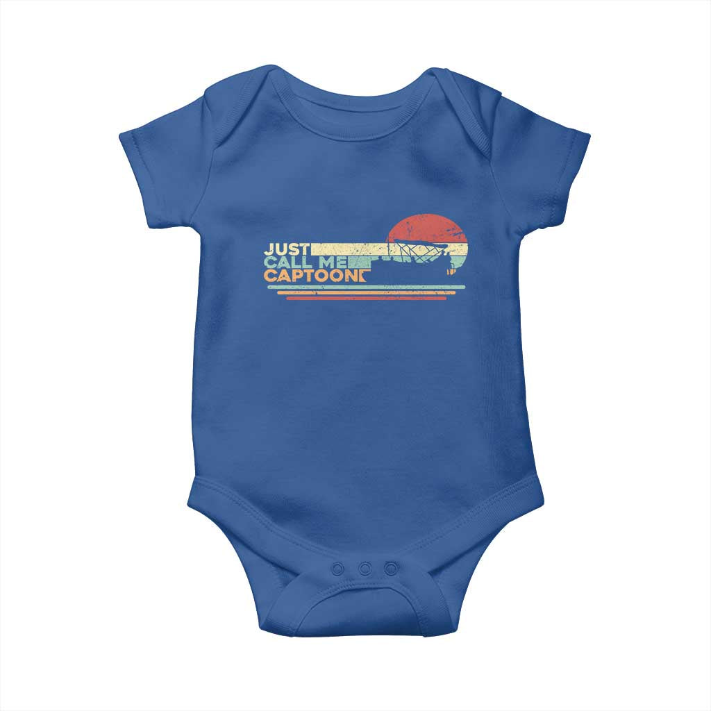 Funny Just Call Me Captoon Baby Onesie Pontoon Boat Captain