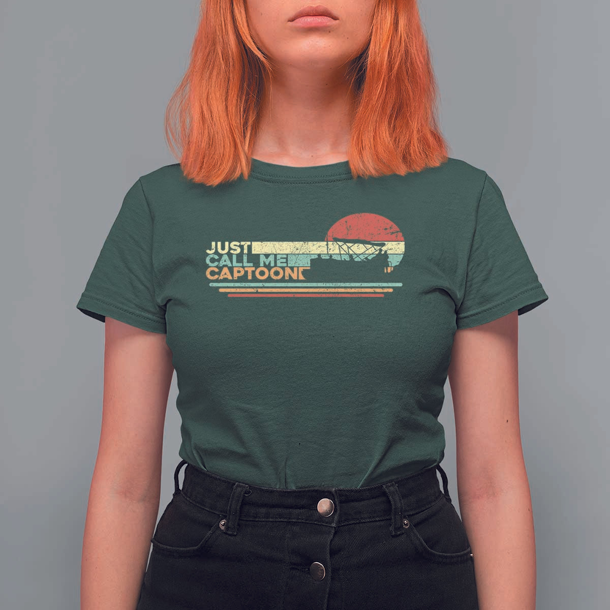 Funny Just Call Me Captoon T Shirt For Women Pontoon Boat Captain