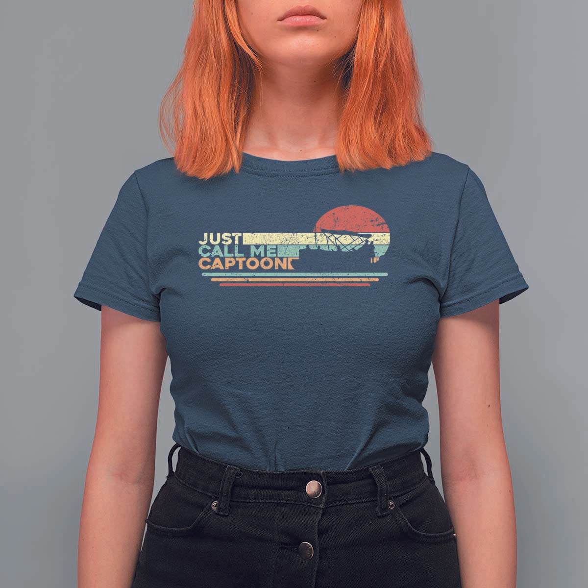Funny Just Call Me Captoon T Shirt For Women Pontoon Boat Captain