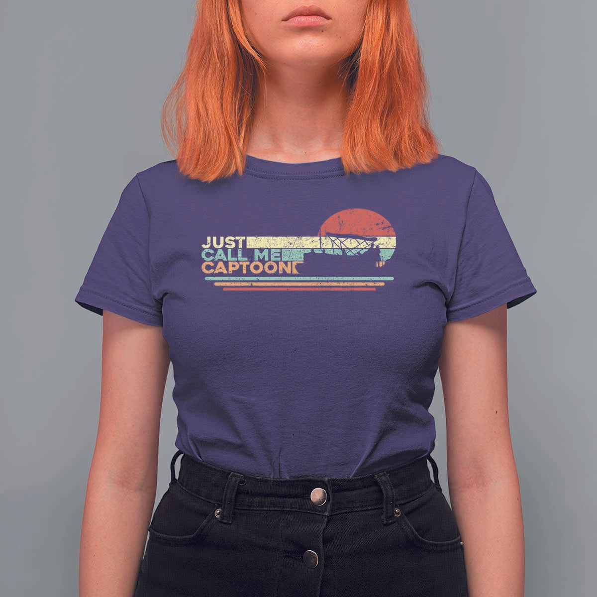 Funny Just Call Me Captoon T Shirt For Women Pontoon Boat Captain