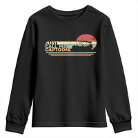 Funny Just Call Me Captoon Youth Sweatshirt Pontoon Boat Captain