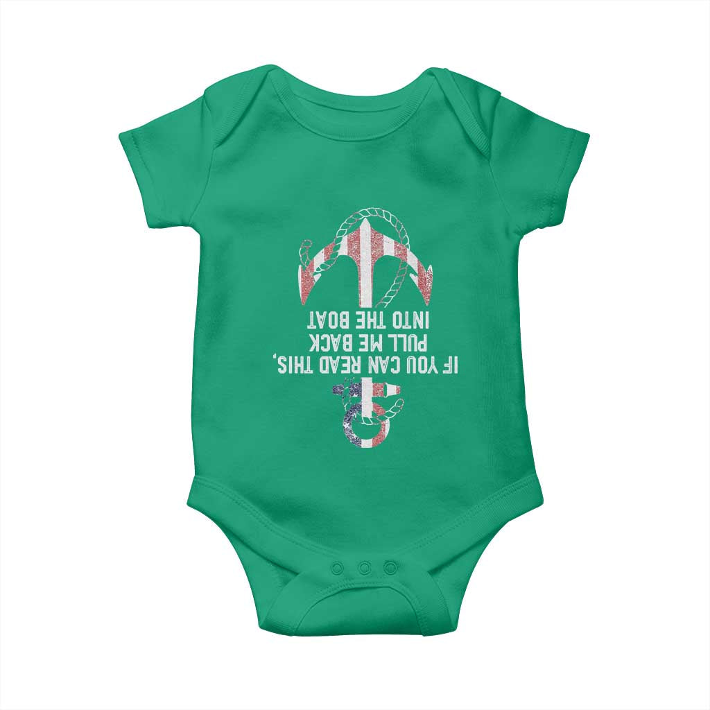 Funny Boating Captain Baby Onesie If You Can Read This Pull Me Back Into The Boat