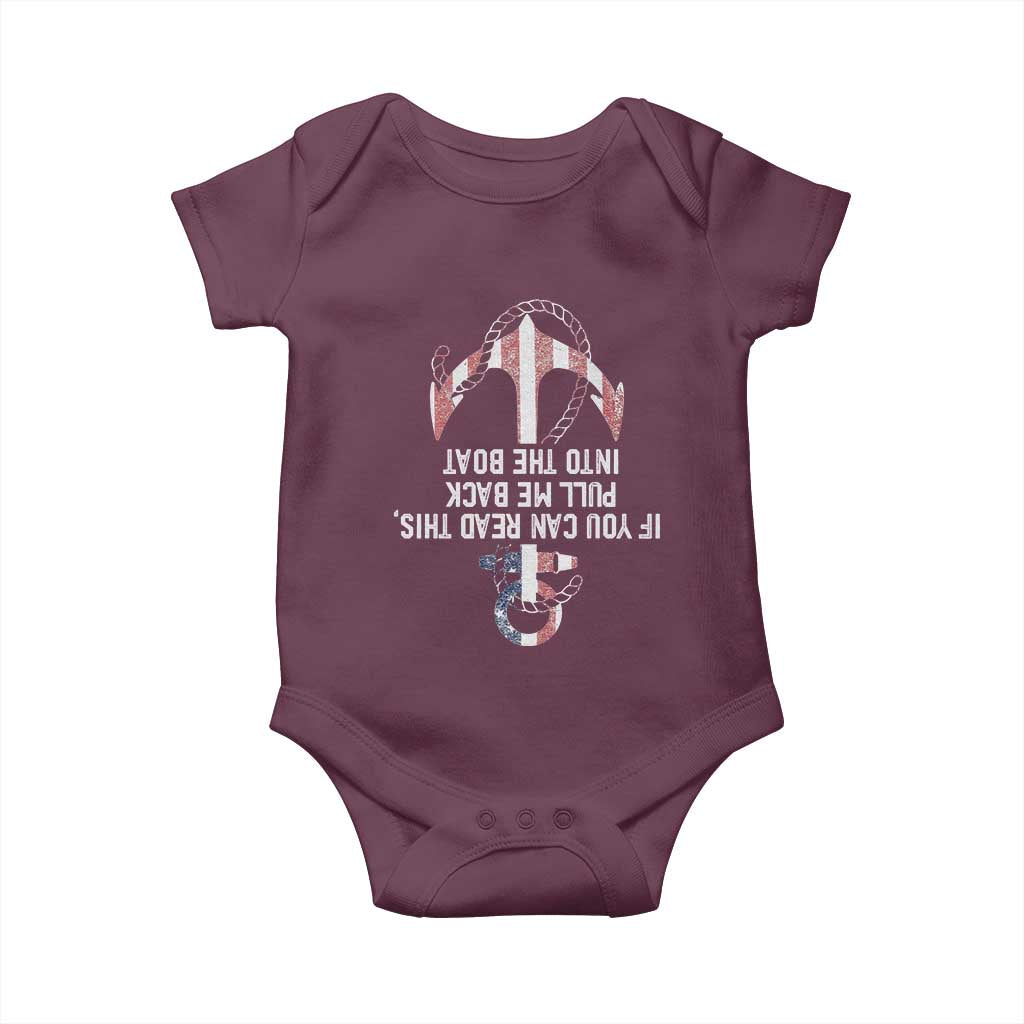 Funny Boating Captain Baby Onesie If You Can Read This Pull Me Back Into The Boat