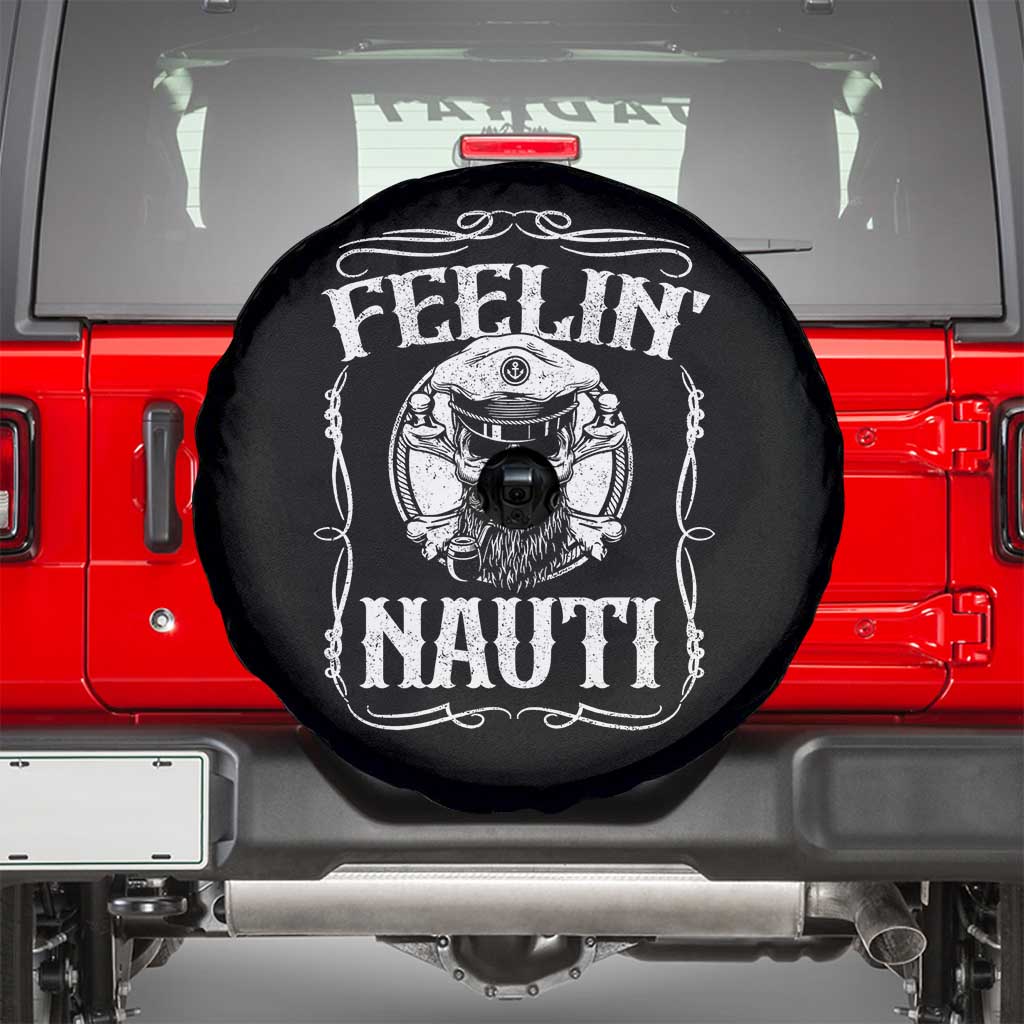 Funny Feelin Nauti Spare Tire Cover Boat Captain Pontoon Sailing Sailor Skull