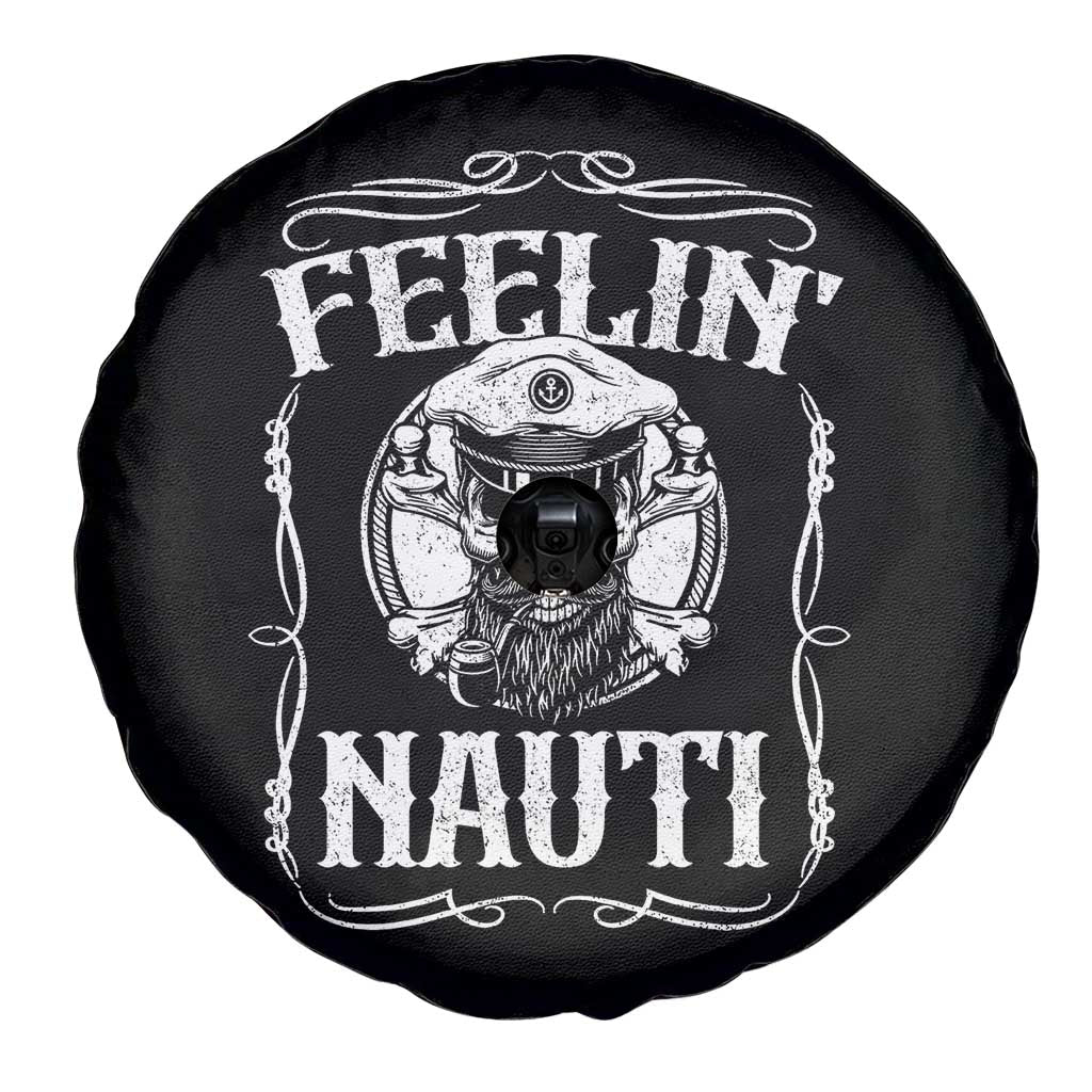 Funny Feelin Nauti Spare Tire Cover Boat Captain Pontoon Sailing Sailor Skull