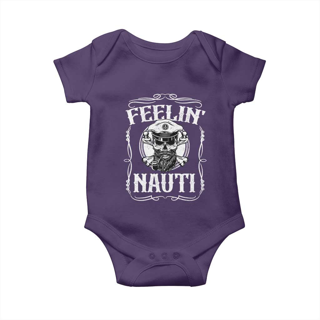 Funny Feelin Nauti Baby Onesie Boat Captain Pontoon Sailing Sailor Skull