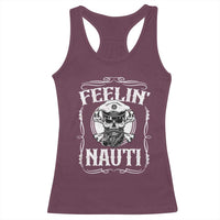 Funny Feelin Nauti Racerback Tank Top Boat Captain Pontoon Sailing Sailor Skull