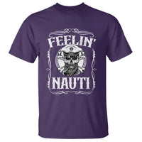 Funny Feelin Nauti T Shirt Boat Captain Pontoon Sailing Sailor Skull