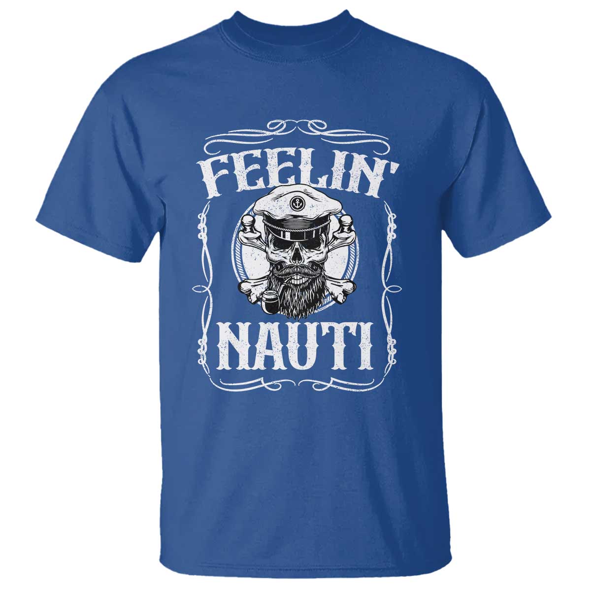 Funny Feelin Nauti T Shirt Boat Captain Pontoon Sailing Sailor Skull