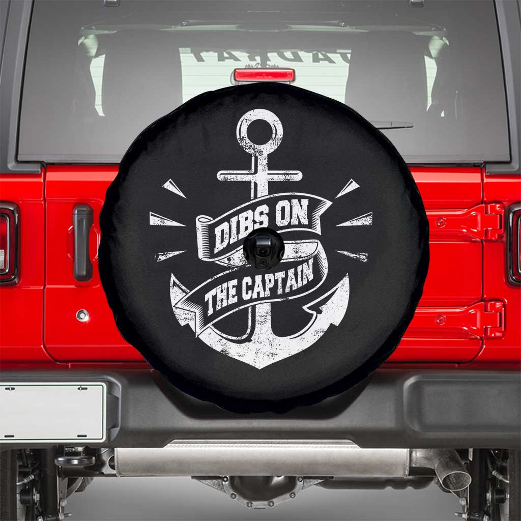 Funny Dibs On The Captain Spare Tire Cover Boating Boat Lover Vintage Anchor