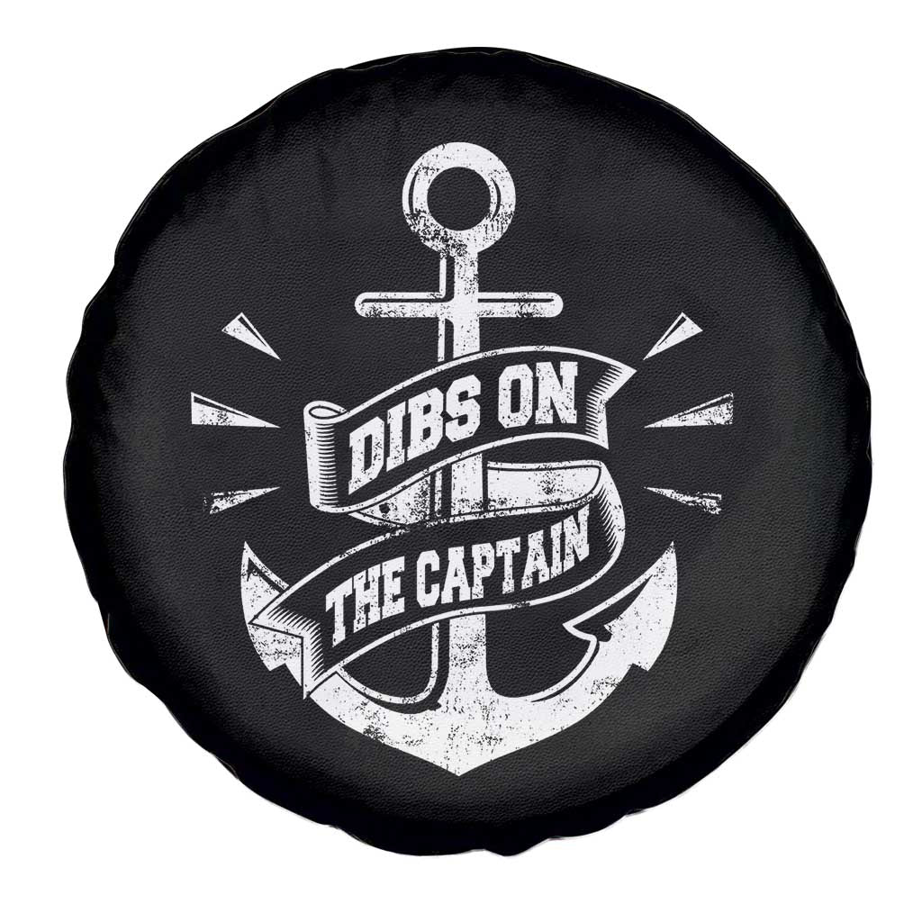 Funny Dibs On The Captain Spare Tire Cover Boating Boat Lover Vintage Anchor