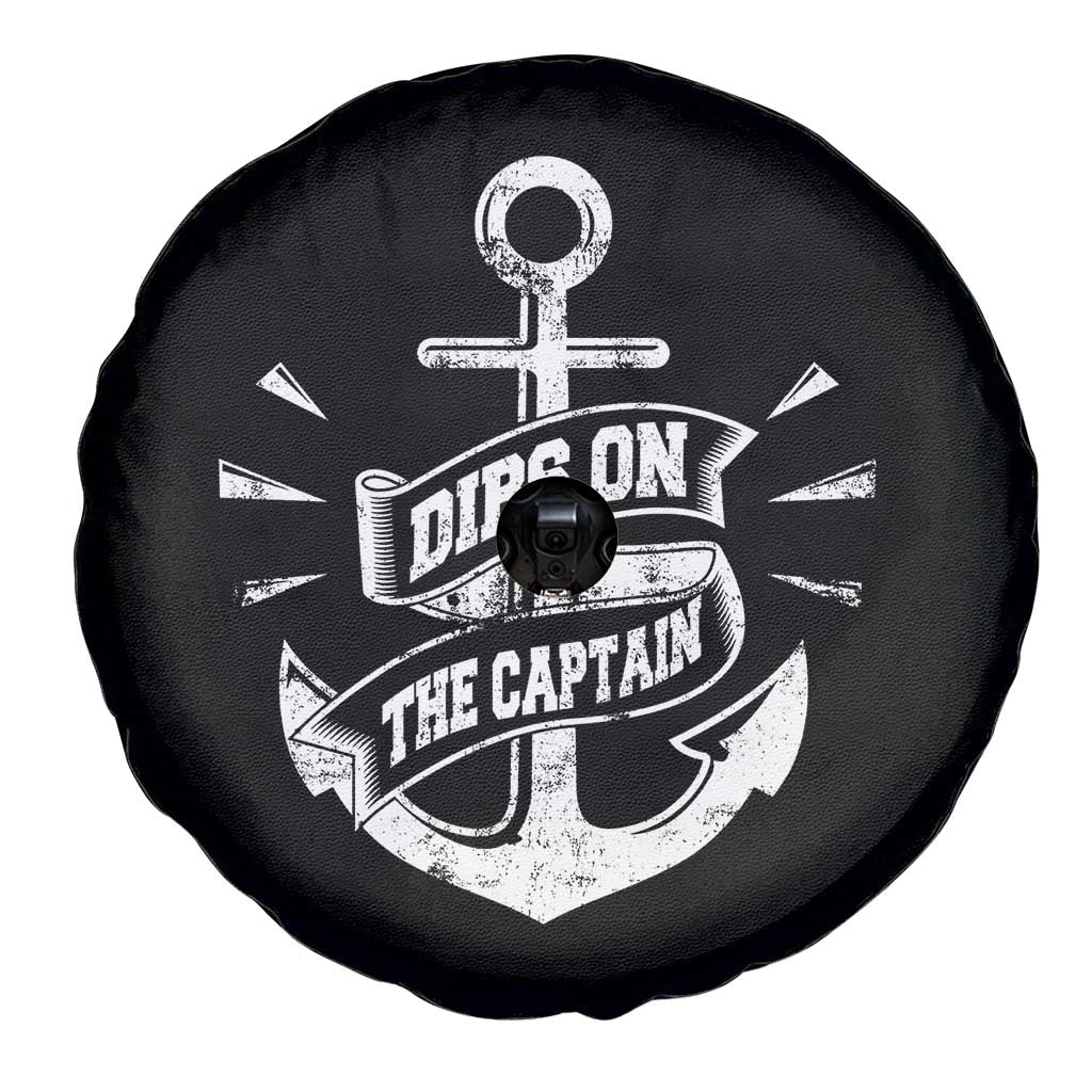 Funny Dibs On The Captain Spare Tire Cover Boating Boat Lover Vintage Anchor