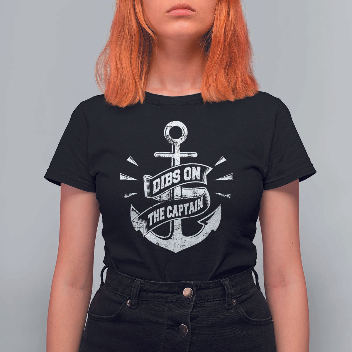 Funny Dibs On The Captain T Shirt For Women Boating Boat Lover Vintage Anchor