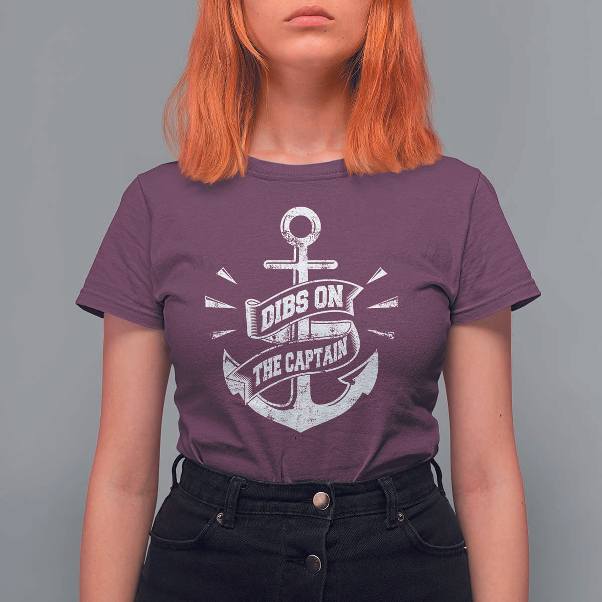 Funny Dibs On The Captain T Shirt For Women Boating Boat Lover Vintage Anchor